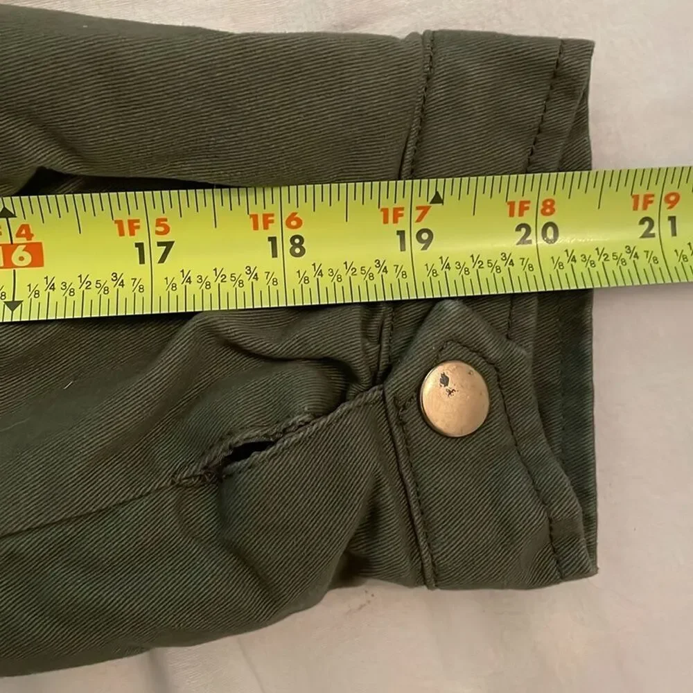 Forever 21 Green Faux Fur Parka Coat Jacket Girls Size 13/14 Full Zip Lined